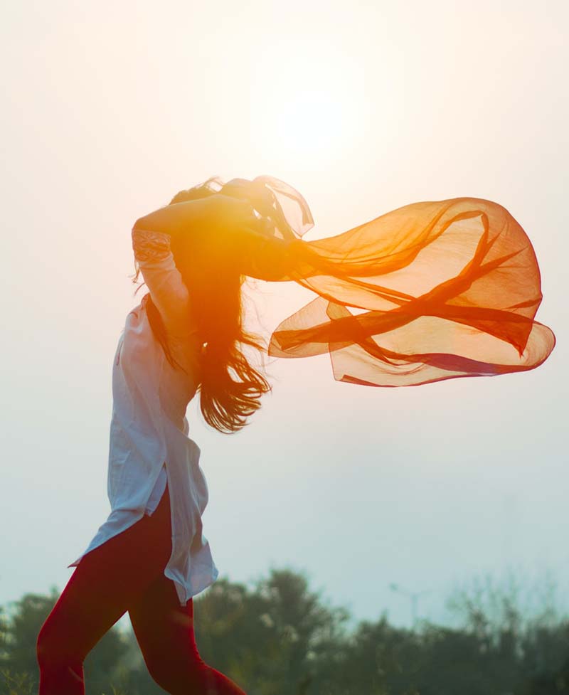 woman with scarf